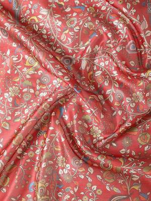 Maroon & Yellow Kalamkari Zari Silk Cotton Tussar Saree 5
