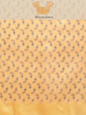 Maroon & Yellow Kalamkari Zari Silk Cotton Tussar Saree 7