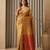yellow color silk blend saree for graceful ceremonial looks