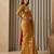 yellow color silk blend saree for graceful ceremonial looks