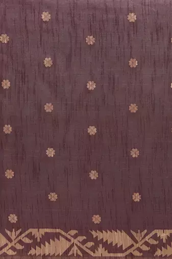 Burgundy & Beige Ethnic Motifs Bhagalpuri Saree