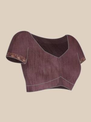 Burgundy & Beige Ethnic Motifs Bhagalpuri Saree 6