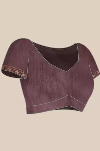 Burgundy & Beige Ethnic Motifs Bhagalpuri Saree