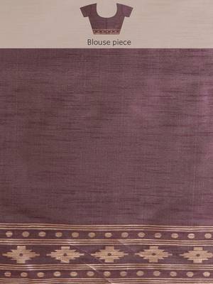 Burgundy & Beige Ethnic Motifs Bhagalpuri Saree 7