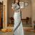 grey color manipuri kalam smart glamorous looks saree