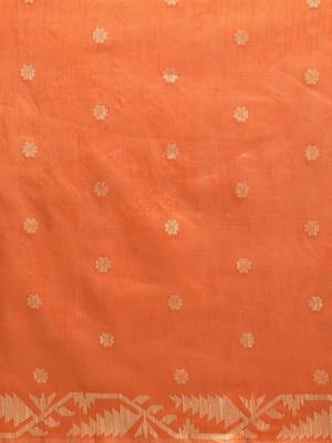 Peach-Coloured & Beige Ethnic Motifs Bhagalpuri Saree 3