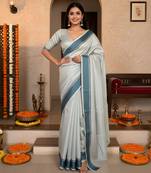 teal green color manipuri kalam smart glamorous looks saree