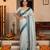 teal green color manipuri kalam smart glamorous looks saree