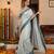 teal green color manipuri kalam smart glamorous looks saree