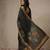 black color golden cotton blend designer printed stylish girlie saree