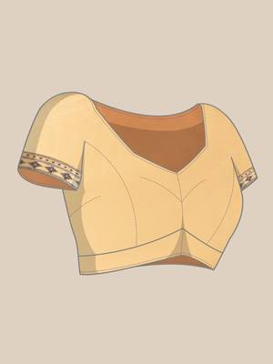 Beige & Black Ethnic Motifs Bhagalpuri Saree 6