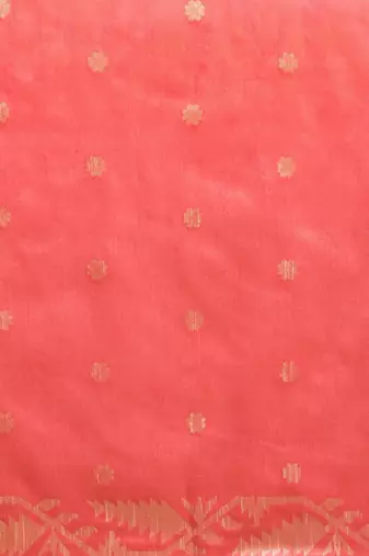 Peach-Coloured & Beige Ethnic Motifs Saree