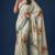 beige color silver silk blend designer printed stylish girlie saree