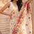 cream color silver cotton blend designer printed stylish girlie saree
