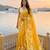 yellow color silver cotton blend designer printed stylish girlie saree