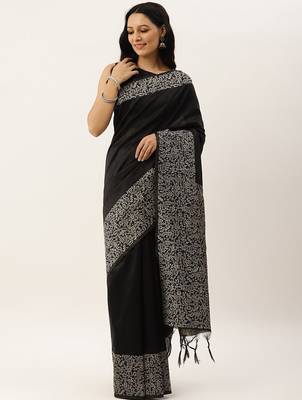 Black & Brown Bhagalpuri Saree 1