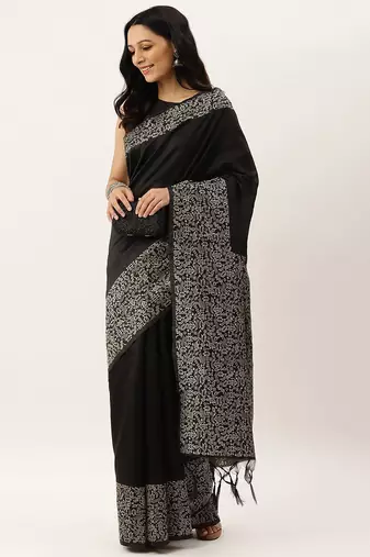 Black & Brown Bhagalpuri Saree