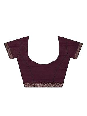Burgundy & Off White Bhagalpuri Saree 7