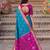 blue color soft silk blend woven jari jacquard designer ethnic partywear saree