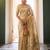 beige color silk blend woven jacquard designer ethnic traditional saree