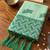 green color cotton blend woven resham designer fancy festive saree