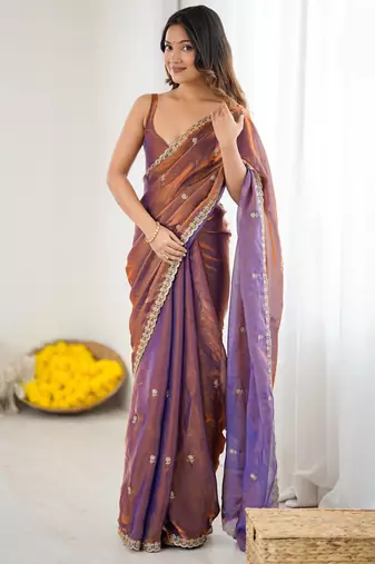 blue color silk blend  bollywood style glamorous ceremonial saree