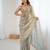 beige color silk blend  bollywood style glamorous ceremonial saree