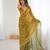 gold color silk blend  bollywood style glamorous ceremonial saree