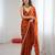 orange color silk blend  bollywood style glamorous ceremonial saree