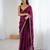 wine color silk blend  bollywood style glamorous ceremonial saree