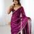 wine color silk blend  bollywood style glamorous ceremonial saree