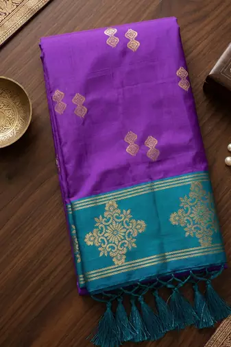 violet color soft silk blend woven designer fancy festive rich saree