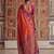 orange color soft silk blend woven designer fancy festive rich saree