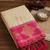 cream color soft silk blend woven designer fancy festive rich saree