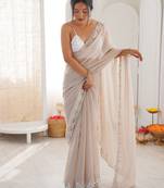 chiku color nc moss silk blend heavy work wedding special designer looks saree