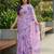 lavender color organza smart printed saree with embroidered blouse