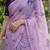 lavender color organza smart printed saree with embroidered blouse