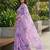 lavender color organza smart printed saree with embroidered blouse