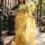 mustard color organza smart printed saree with embroidered blouse
