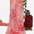 peach color organza smart printed saree with embroidered blouse