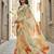 yellow color organza smart printed saree with embroidered blouse