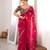 pink color fancy silk blend embroidered bollywood style partywear saree