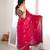pink color fancy silk blend embroidered bollywood style partywear saree