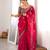 pink color fancy silk blend embroidered bollywood style partywear saree