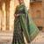 green color assam silk blend designer printed fancy girlie festive rich saree