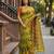 parrot green color assam silk blend designer printed fancy girlie festive rich saree