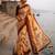 yellow color assam silk blend designer printed fancy girlie festive rich saree