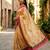 yellow color assam silk blend designer printed fancy girlie festive rich saree