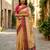 yellow color assam silk blend designer printed fancy girlie festive rich saree