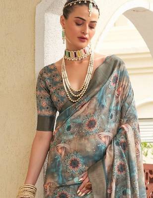 peach color dola silk blend beautiful fancy ceremonial saree 2